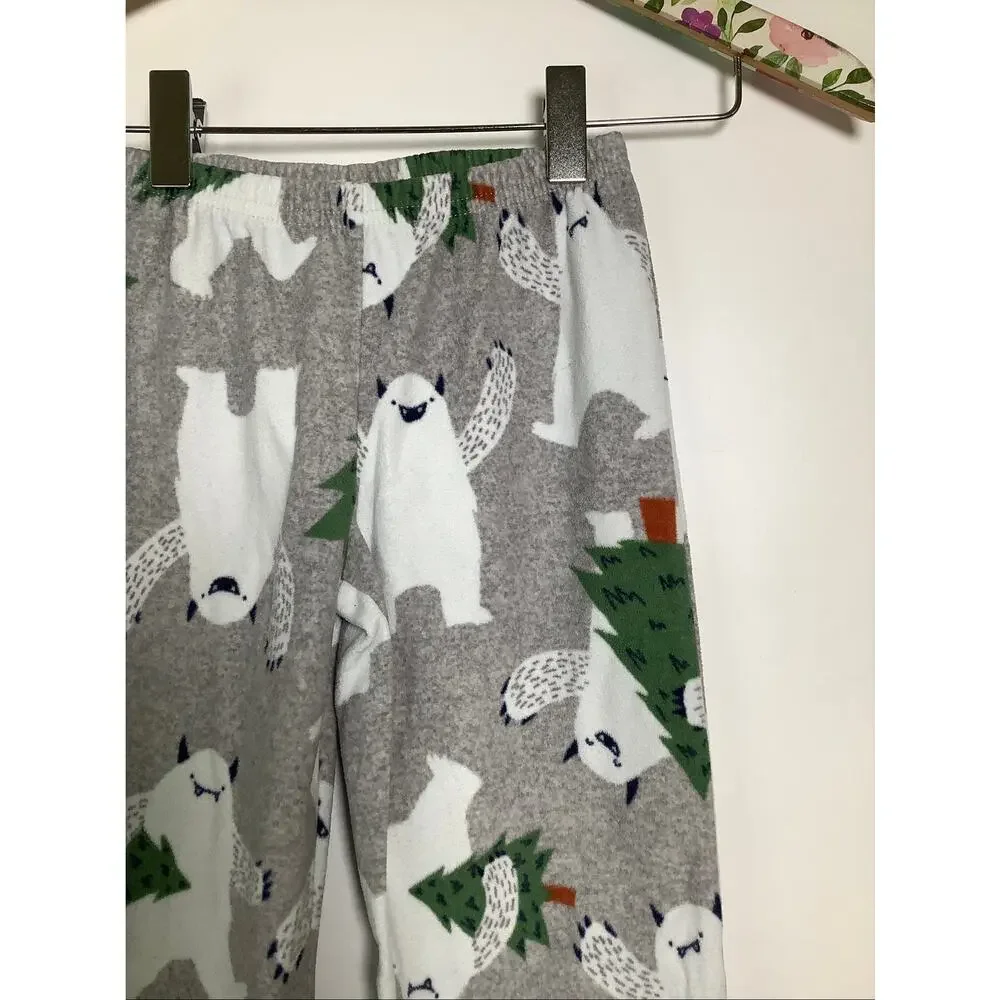 Carter’s Toddler 3T Gray Polar Bear Holiday Fleece Pajama Pants Sleepwear A17-3